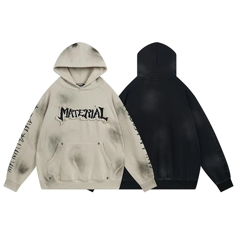 Jiayiku Men's  Waste Earth Style American-style Washed Heavy Hoodie Autumn And Winter New Cloth Embroidered Hooded Sweater display picture 18