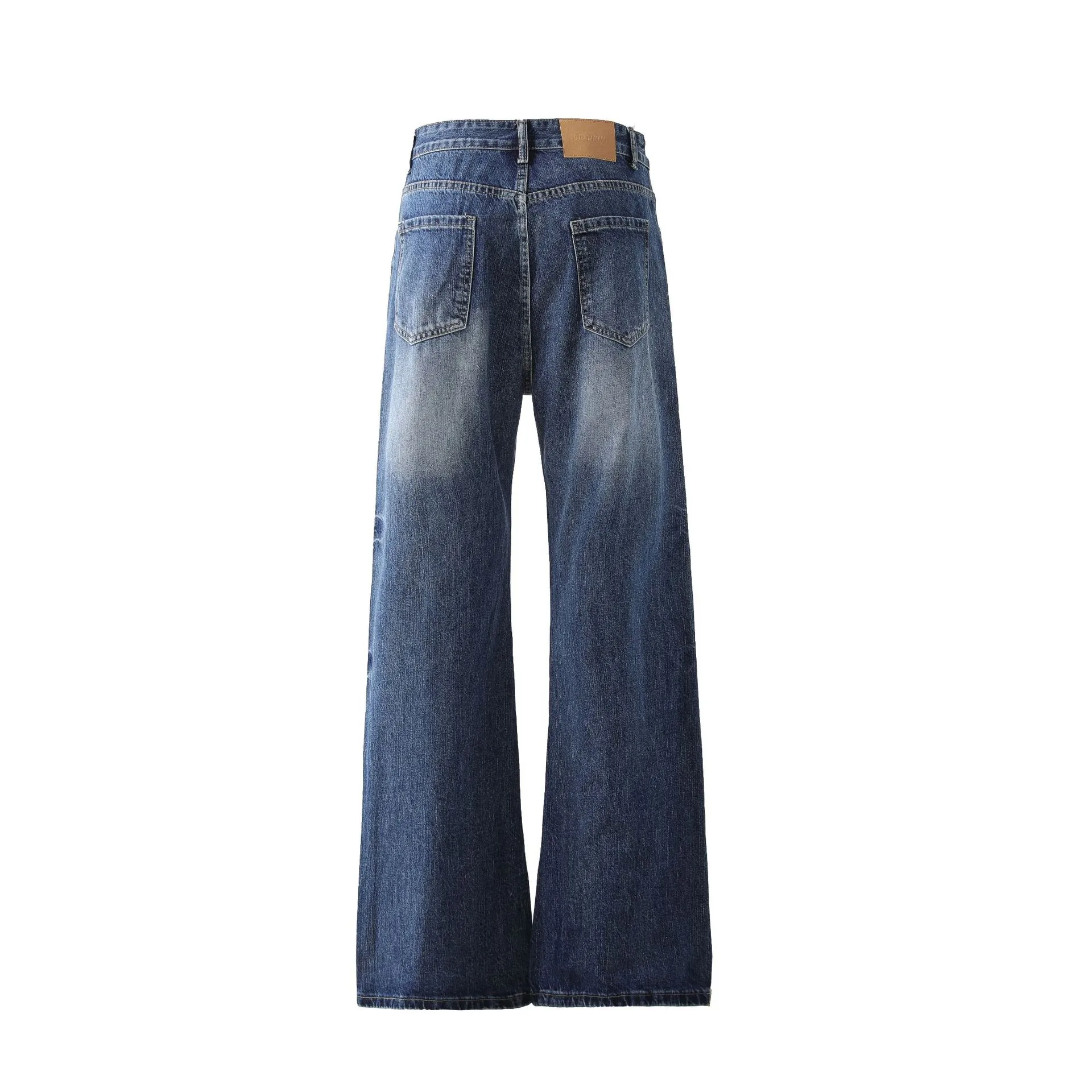 Jiayi Library Men's  New High Street American Style Micro-La Jeans Men's And Women's Retro Washed Loose Wide-leg Trousers display picture 5