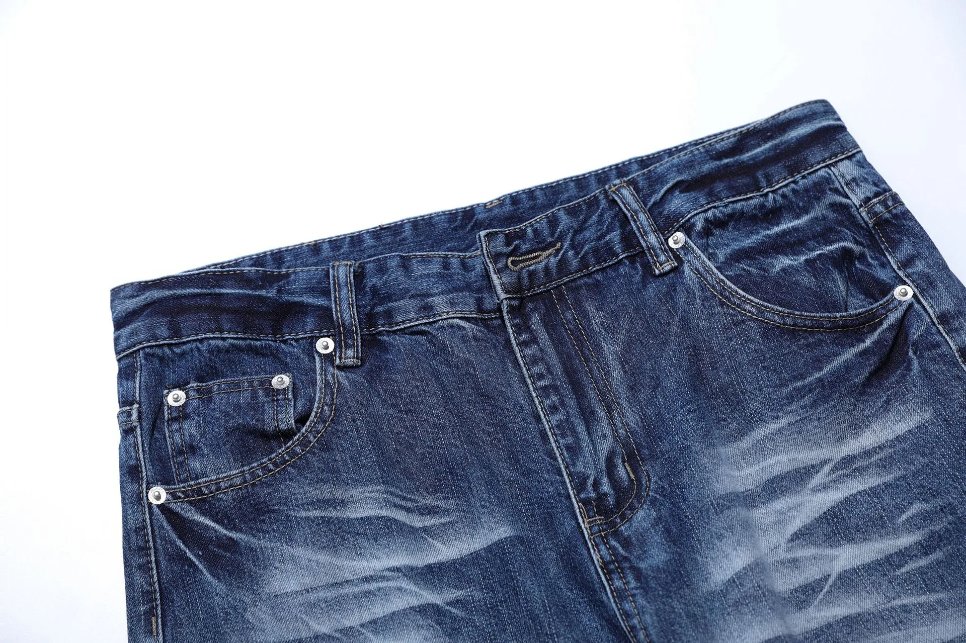 Jiayi Library Men's  New High Street American Style Micro-La Jeans Men's And Women's Retro Washed Loose Wide-leg Trousers display picture 7