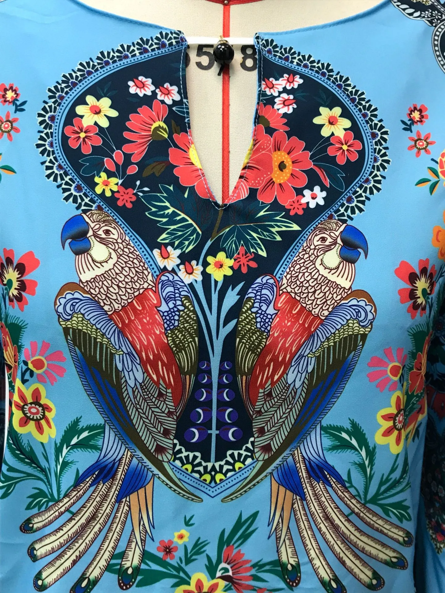 Spring And Summer New Women's Personalized Women's Digital Printing Round Neck Lantern Sleeve Shirt 5006 A Large Number Of Spot display picture 16
