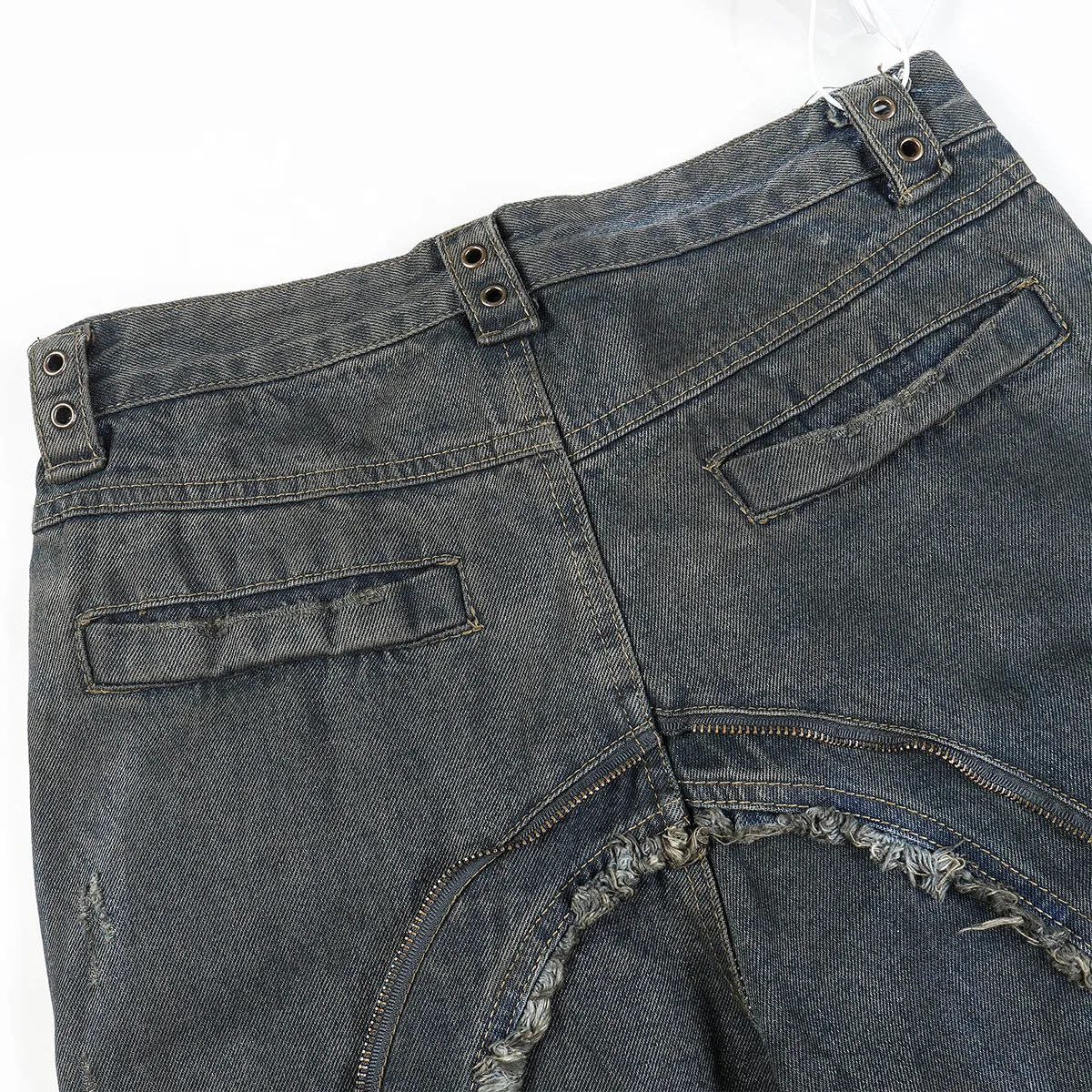 Jiayi Library Men's  New High Street American Style Heavy Industry Shaped Jeans Men's Waste Soil Wind Washed Workwear Trousers display picture 34
