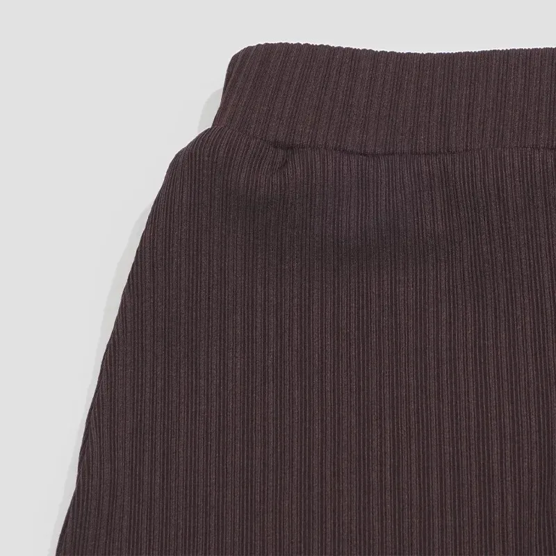 W225ST   Summer New Solid Color Round Neck Unrepaired Irregular Top High Waist Long Dress Slim Fit Suit display picture 17