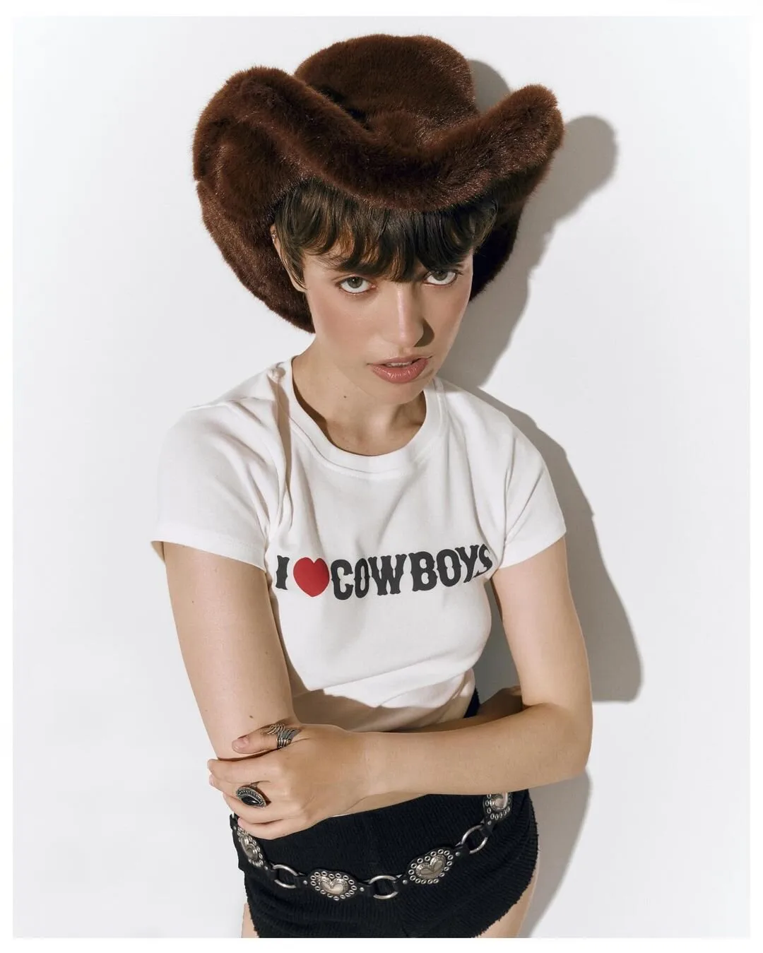 I LOVE Cowboys Printed American Vintage Y2K Short-sleeved T-shirt Women's Summer Spice Girls Slim Top display picture 16