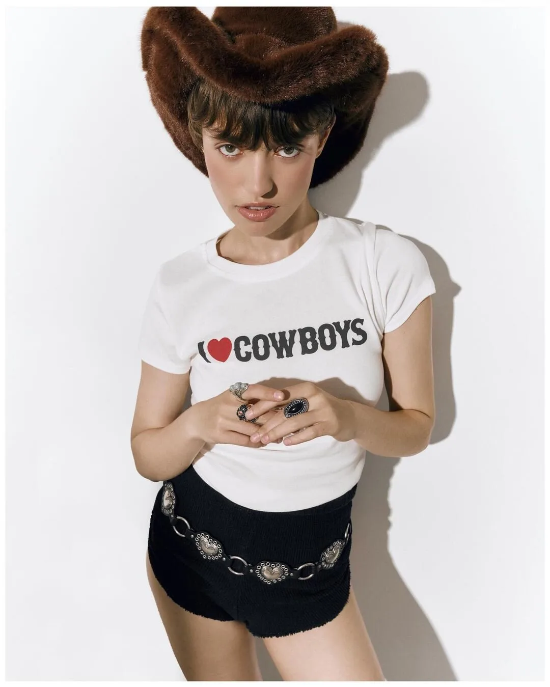 I LOVE Cowboys Printed American Vintage Y2K Short-sleeved T-shirt Women's Summer Spice Girls Slim Top display picture 17