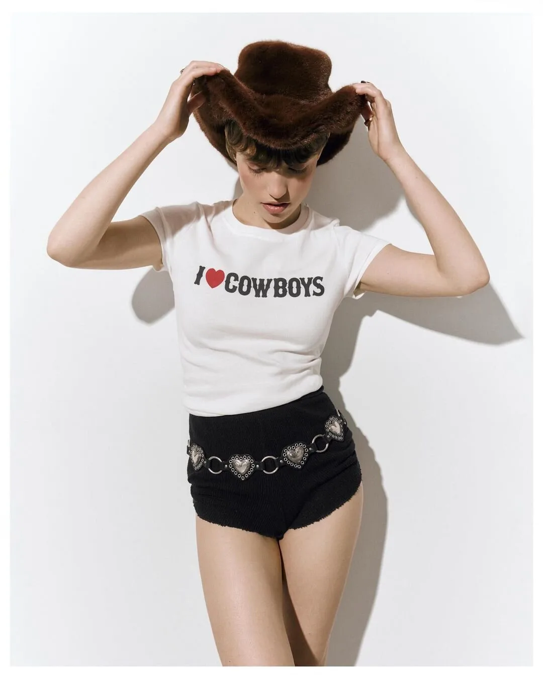 I LOVE Cowboys Printed American Vintage Y2K Short-sleeved T-shirt Women's Summer Spice Girls Slim Top display picture 22
