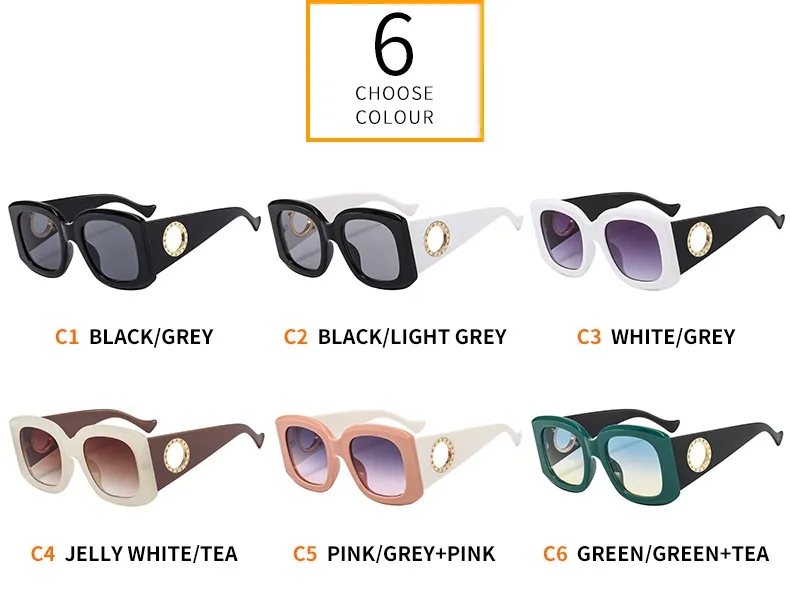 Large Frame  Men's And Women's All-match Fashion Sunglasses 9579 Ring Diamond  Sunglasses display picture 5