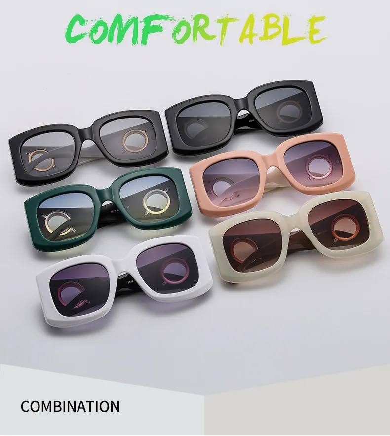 Large Frame  Men's And Women's All-match Fashion Sunglasses 9579 Ring Diamond  Sunglasses display picture 3
