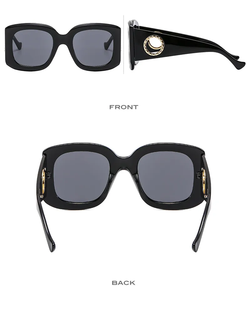 Large Frame  Men's And Women's All-match Fashion Sunglasses 9579 Ring Diamond  Sunglasses display picture 7
