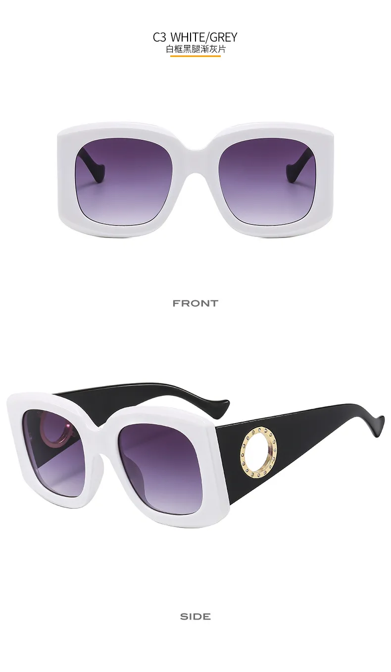 Large Frame  Men's And Women's All-match Fashion Sunglasses 9579 Ring Diamond  Sunglasses display picture 9