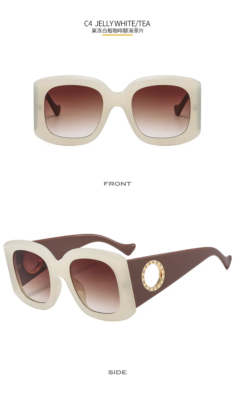 Large Frame  Men's And Women's All-match Fashion Sunglasses 9579 Ring Diamond  Sunglasses display picture 10