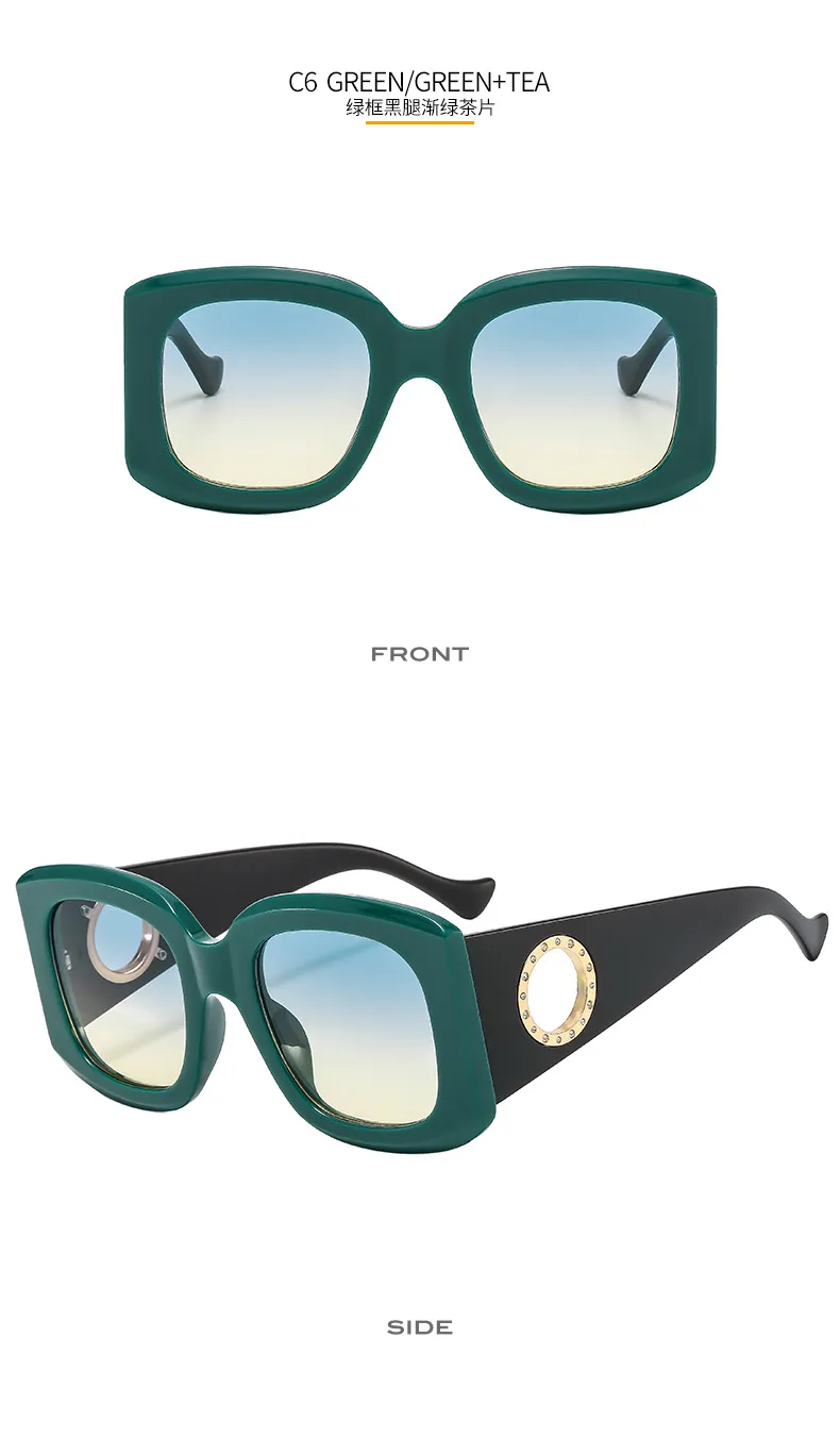 Large Frame  Men's And Women's All-match Fashion Sunglasses 9579 Ring Diamond  Sunglasses display picture 12