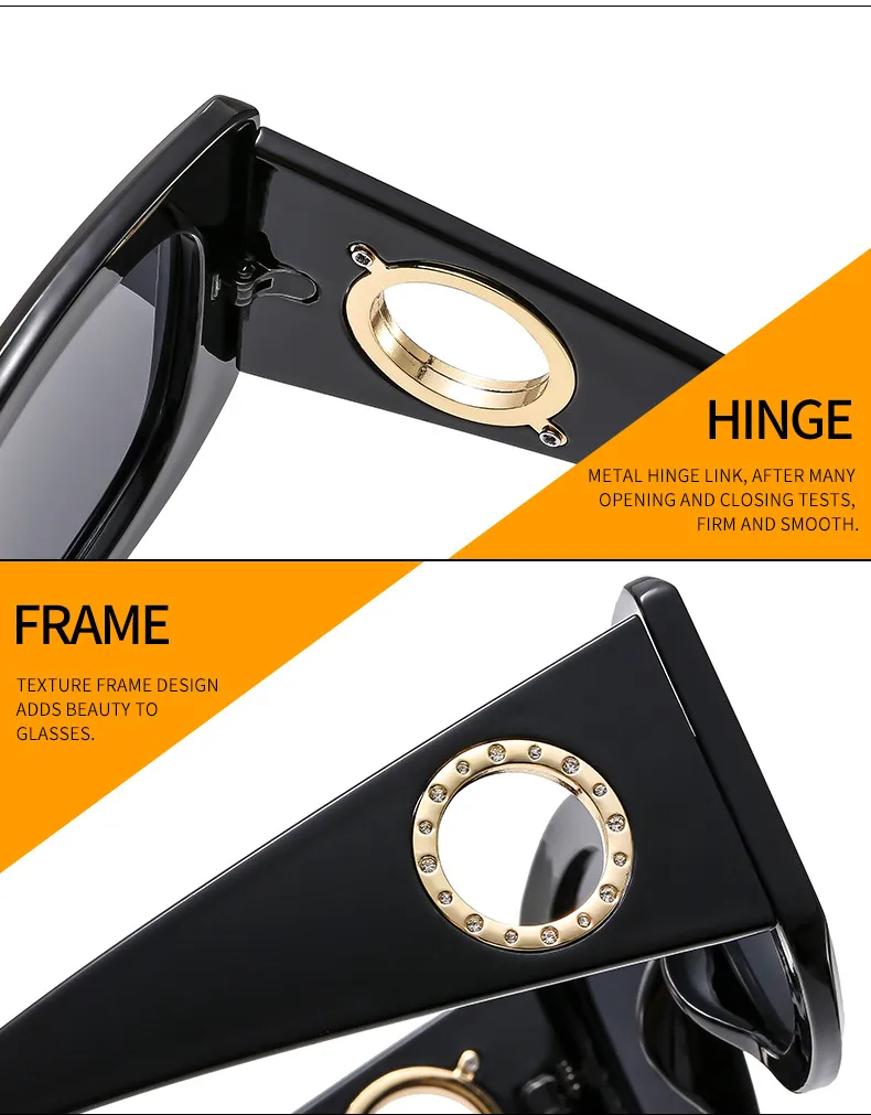 Large Frame  Men's And Women's All-match Fashion Sunglasses 9579 Ring Diamond  Sunglasses display picture 13