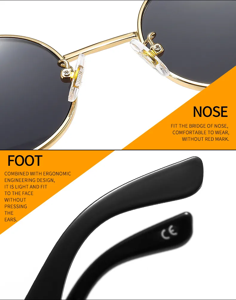 Round Frame New Metallic Lion King Decorative Fashion Sunglasses Punk Style All Match Men And Women Retro Sunglasses 50622 display picture 16