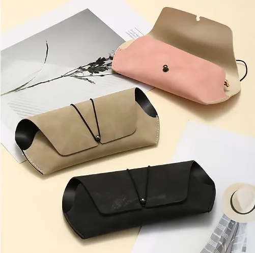 Factory Wholesale High Color Value Lanyard Single Nail Soft Bag Sunglasses Box Fashion PU Portable Storage Glasses Box display picture 2