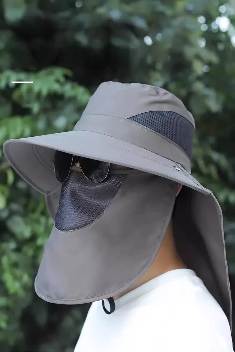 Fisherman Hat Men's Summer Outdoor Travel Sunshade Hat Anti-ultraviolet Fishing Face-shading Sunscreen Hat Big Cornice Sun Hat display picture 2