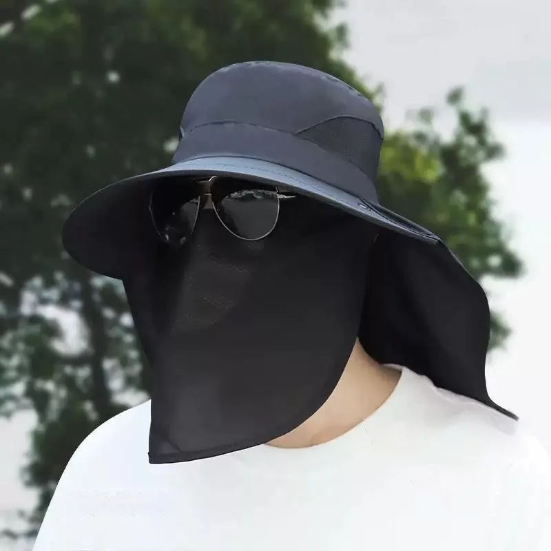 Fisherman Hat Men's Summer Outdoor Travel Sunshade Hat Anti-ultraviolet Fishing Face-shading Sunscreen Hat Big Cornice Sun Hat display picture 5