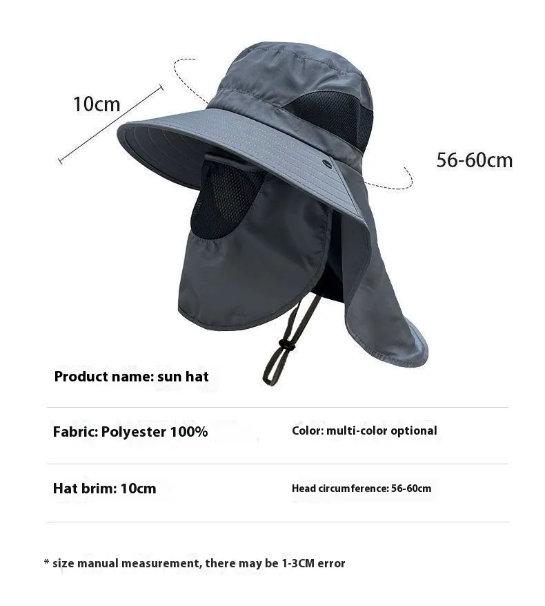 Fisherman Hat Men's Summer Outdoor Travel Sunshade Hat Anti-ultraviolet Fishing Face-shading Sunscreen Hat Big Cornice Sun Hat display picture 1
