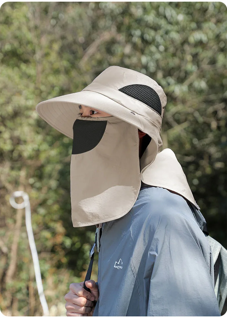 Fisherman Hat Men's Summer Outdoor Travel Sunshade Hat Anti-ultraviolet Fishing Face-shading Sunscreen Hat Big Cornice Sun Hat display picture 8