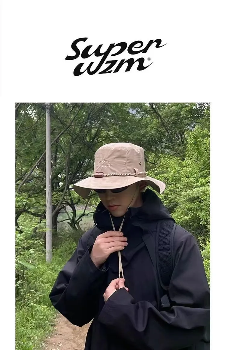 New Outdoor Embroidered Fisherman Hat Men's And Women's Camping Mountaineering Sunshade Hat Fishing Sunscreen Western Cowboy Hat Series display picture 1