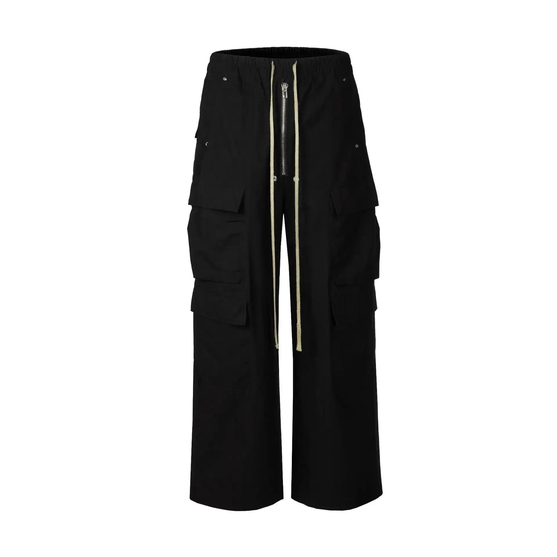 Jiayiku Fashion Brand Chic American Street RO Style Wide Leg Overalls Men's New Multi-pocket Design Loose Flared Pants display picture 3