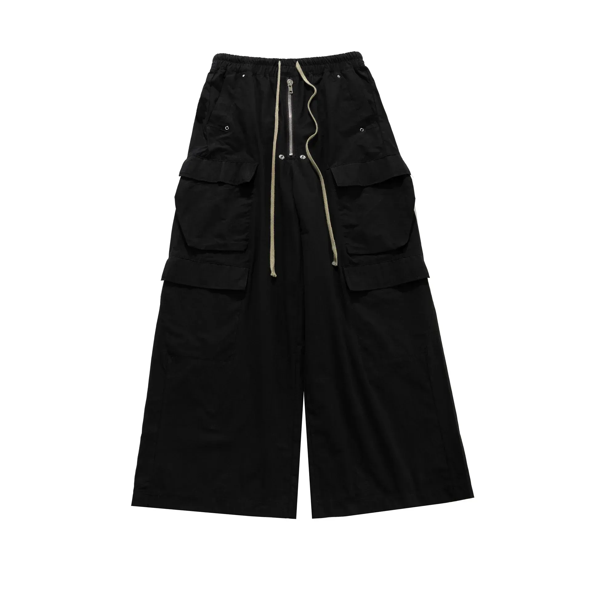 Jiayiku Fashion Brand Chic American Street RO Style Wide Leg Overalls Men's New Multi-pocket Design Loose Flared Pants display picture 5