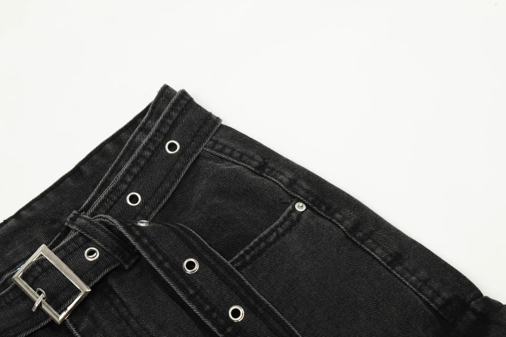 Jiayiku Fashion Brand Chic  Retro Multi-pocket Design Tooling Jeans Straight Loose Wide-leg Mop Pants display picture 9