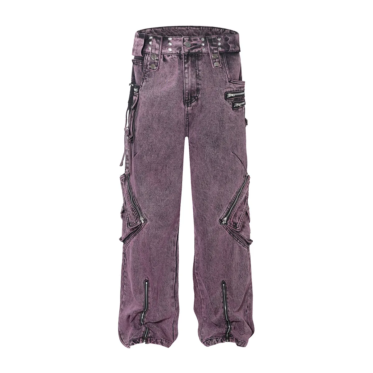 Jiayiku Men's Wear ∠ American-style High Street Trendy Cordwork Jeans Loose Straight Multi-pocket Zipper Casual Pants display picture 19