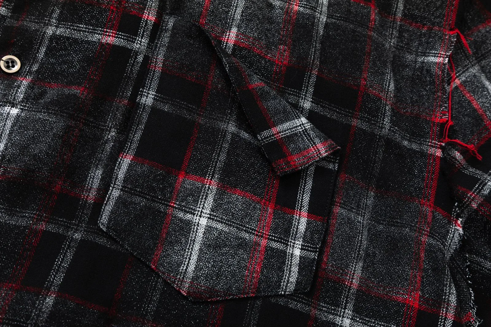 Jiayiku Men's  Vintage New Style Trendy Loose Shirt Plaid Tie-dyed Denim Stitching Casual Short-sleeved Shirt display picture 5