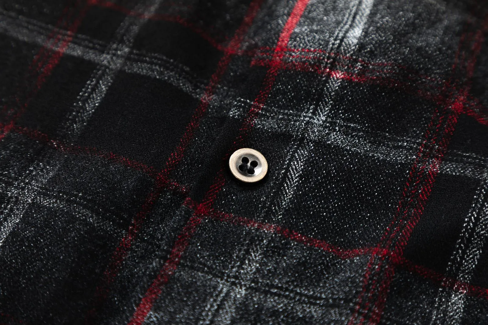 Jiayiku Men's  Vintage New Style Trendy Loose Shirt Plaid Tie-dyed Denim Stitching Casual Short-sleeved Shirt display picture 6