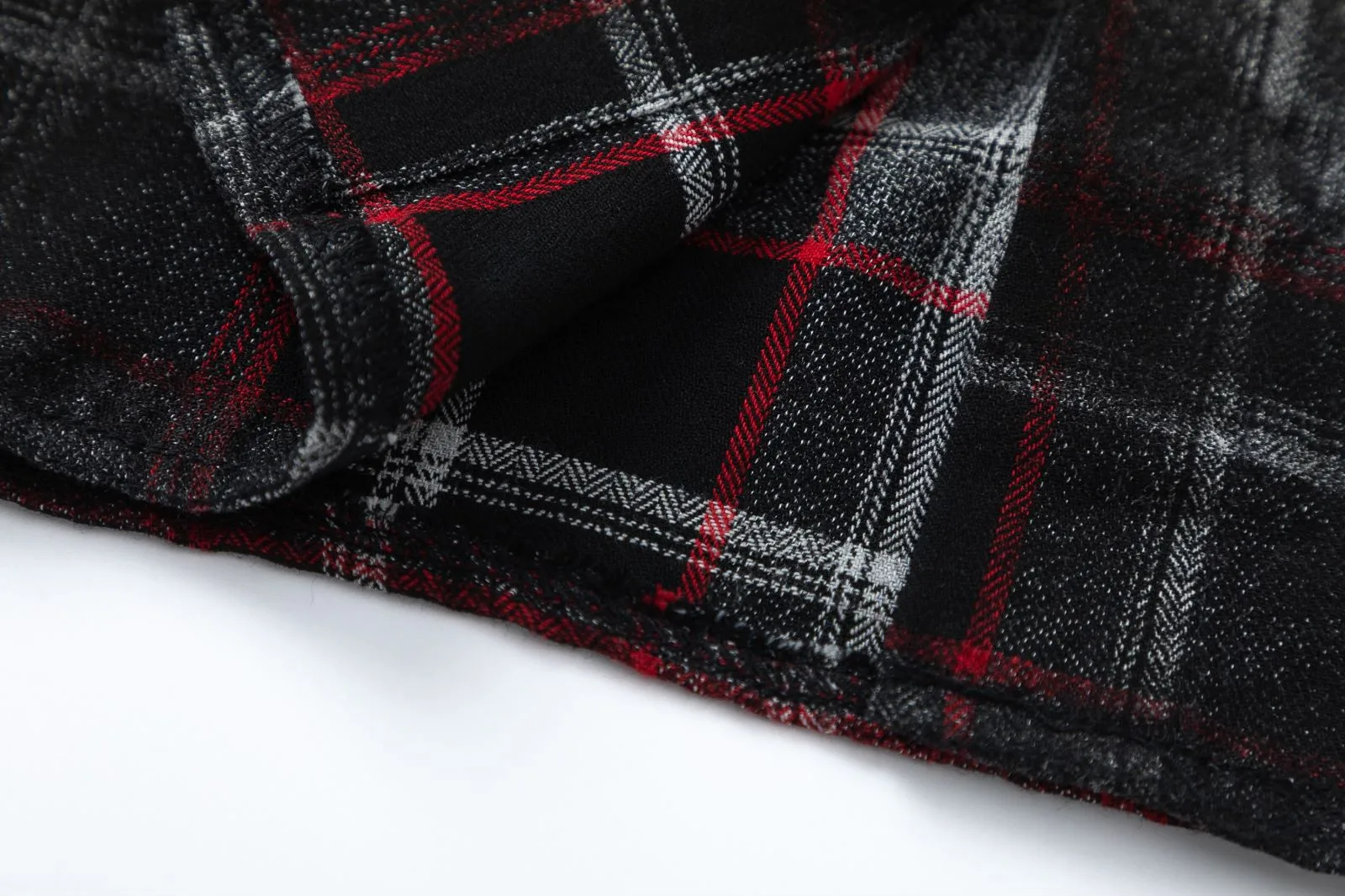 Jiayiku Men's  Vintage New Style Trendy Loose Shirt Plaid Tie-dyed Denim Stitching Casual Short-sleeved Shirt display picture 9