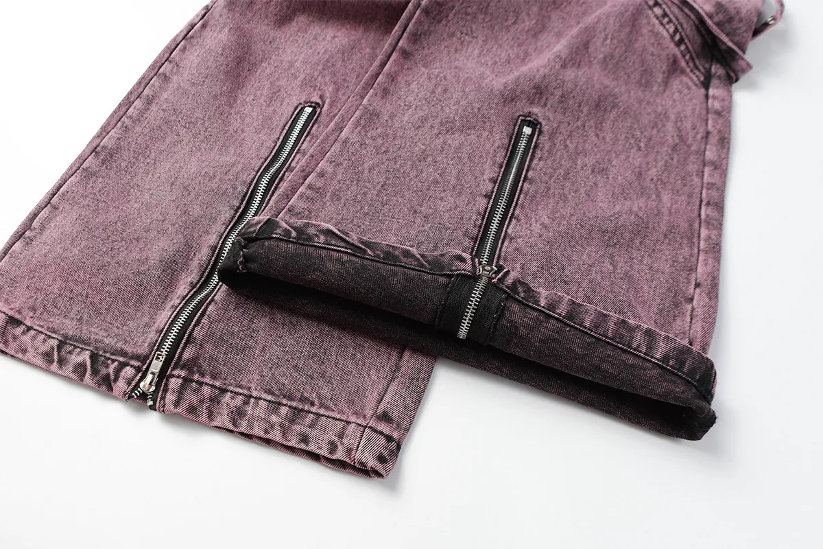 Jiayiku Men's Wear ∠ American-style High Street Trendy Cordwork Jeans Loose Straight Multi-pocket Zipper Casual Pants display picture 35
