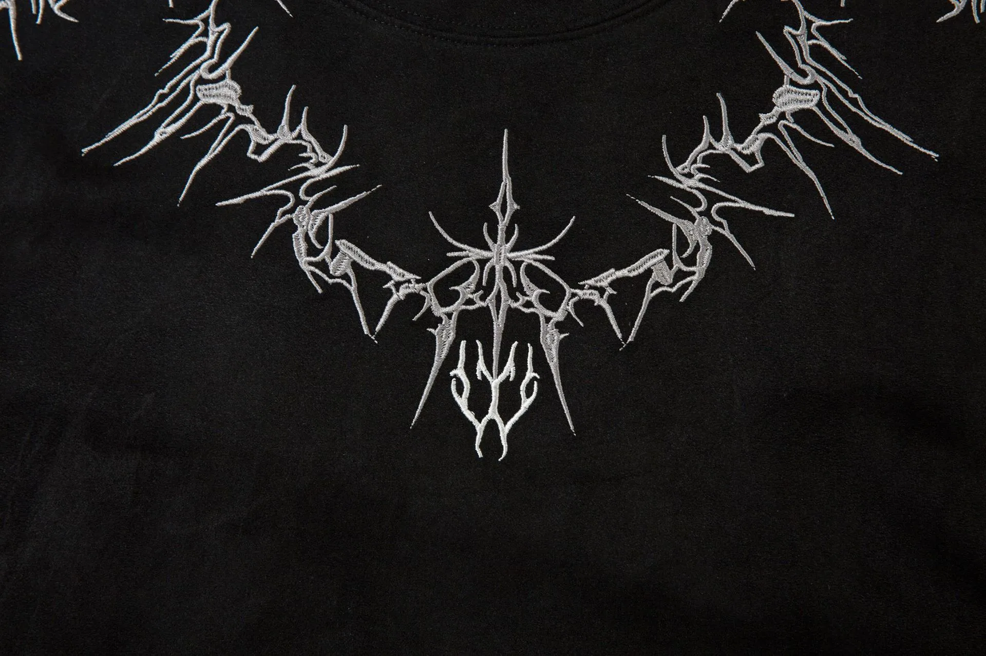 Jiayiku   Street Fashion Brand Vest Suede Heavy Embroidery Summer New Loose Sleeveless T-shirt display picture 9