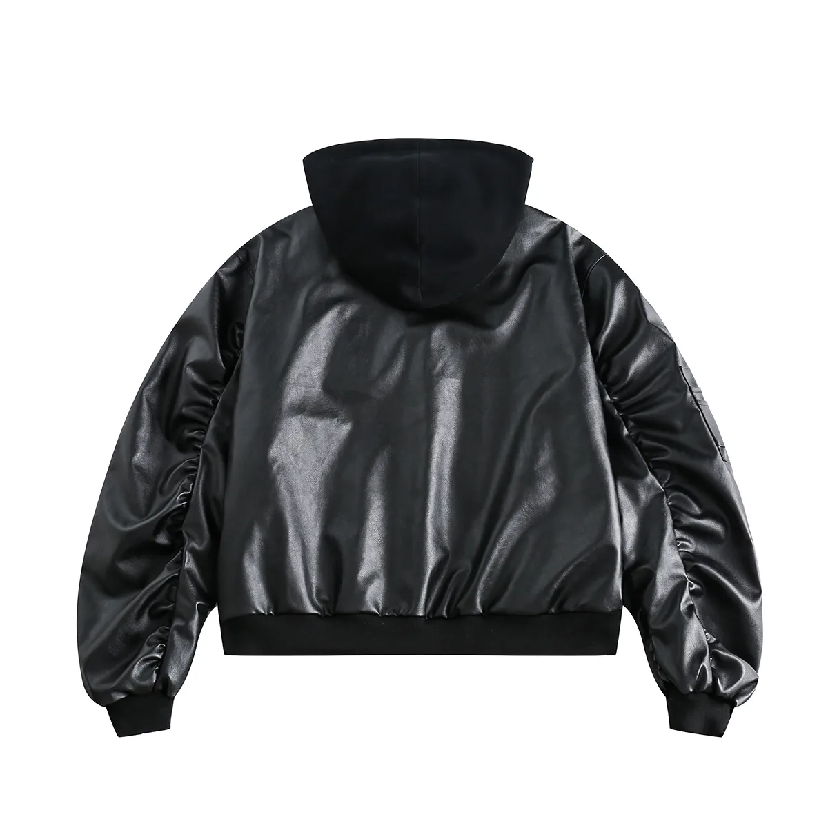 Jiayiku Men's Clothing Vintage  Spring New American Retro Baseball Uniform Motorcycle PU Leather Jacket Hooded Jacket display picture 18