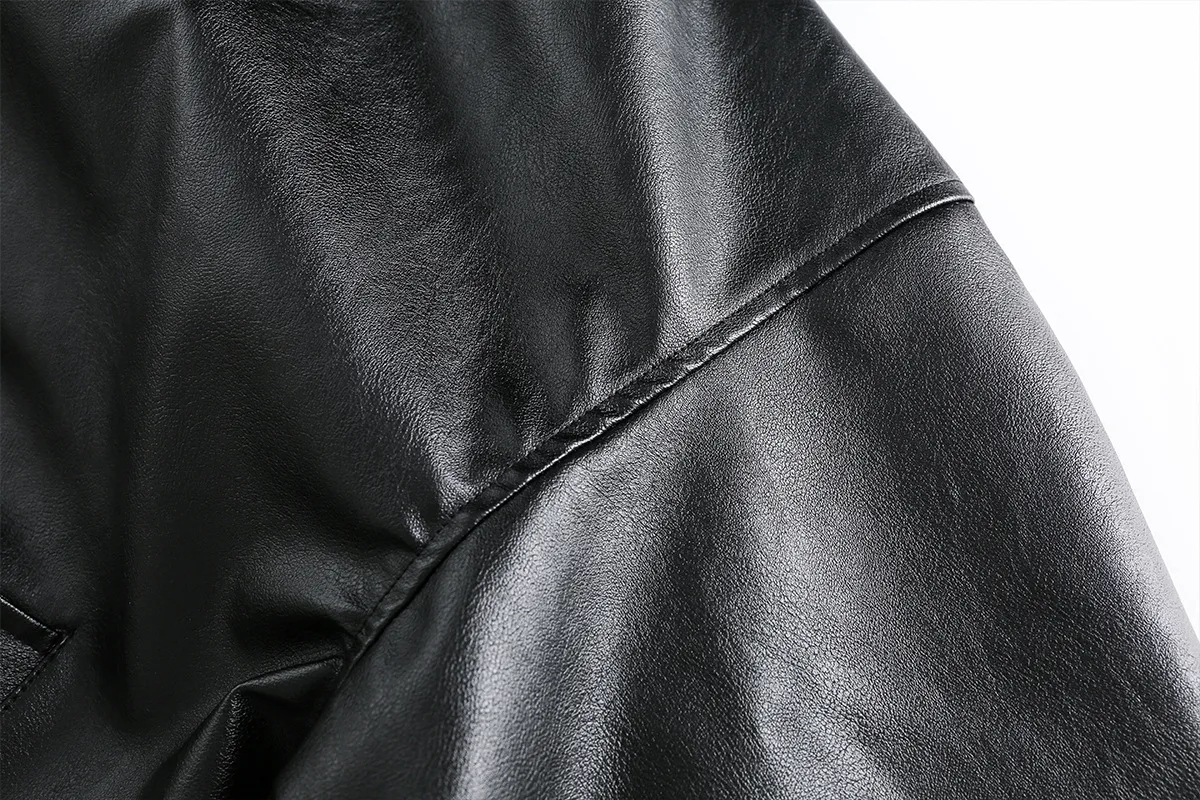 Jiayiku Men's Clothing Vintage  Spring New American Retro Baseball Uniform Motorcycle PU Leather Jacket Hooded Jacket display picture 22