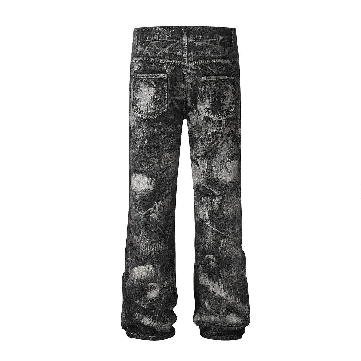American Vintage Paint Brush Washed Distinctive Cleanfit Micro-jeans Men's Trendy Zipper Design Vibe Pants display picture 3