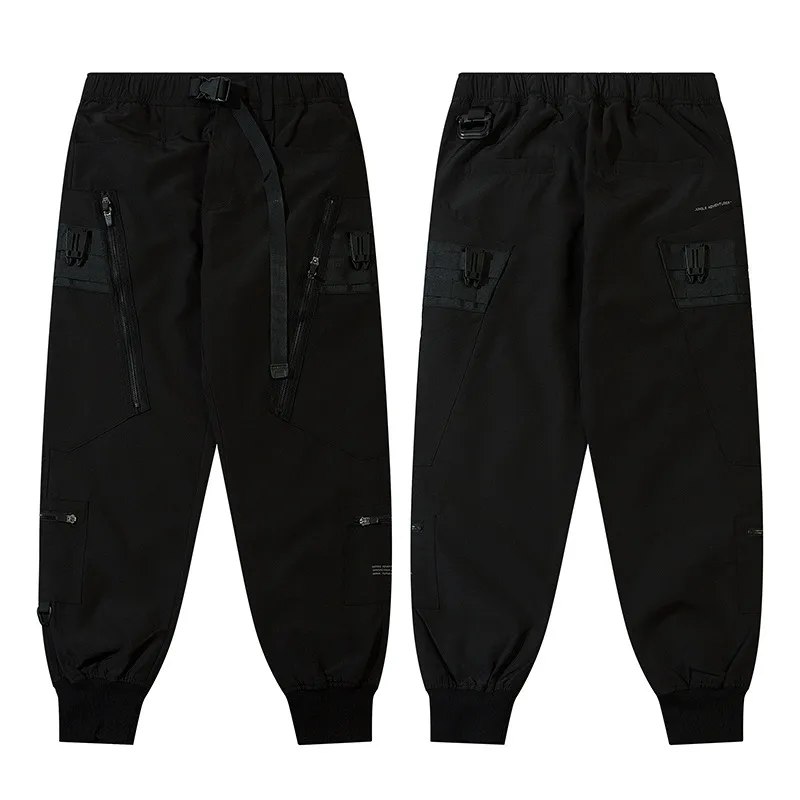 Jiayiku Men's Clothing Chinese Fashion Functional Style Overalls Dark Series Concealer Tactical Multi-pocket Ankle-tied Casual Pants display picture 2