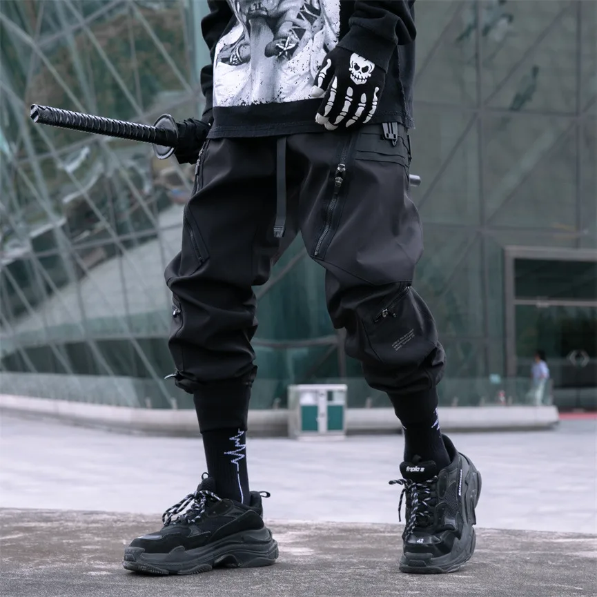 Jiayiku Men's Clothing Chinese Fashion Functional Style Overalls Dark Series Concealer Tactical Multi-pocket Ankle-tied Casual Pants display picture 3