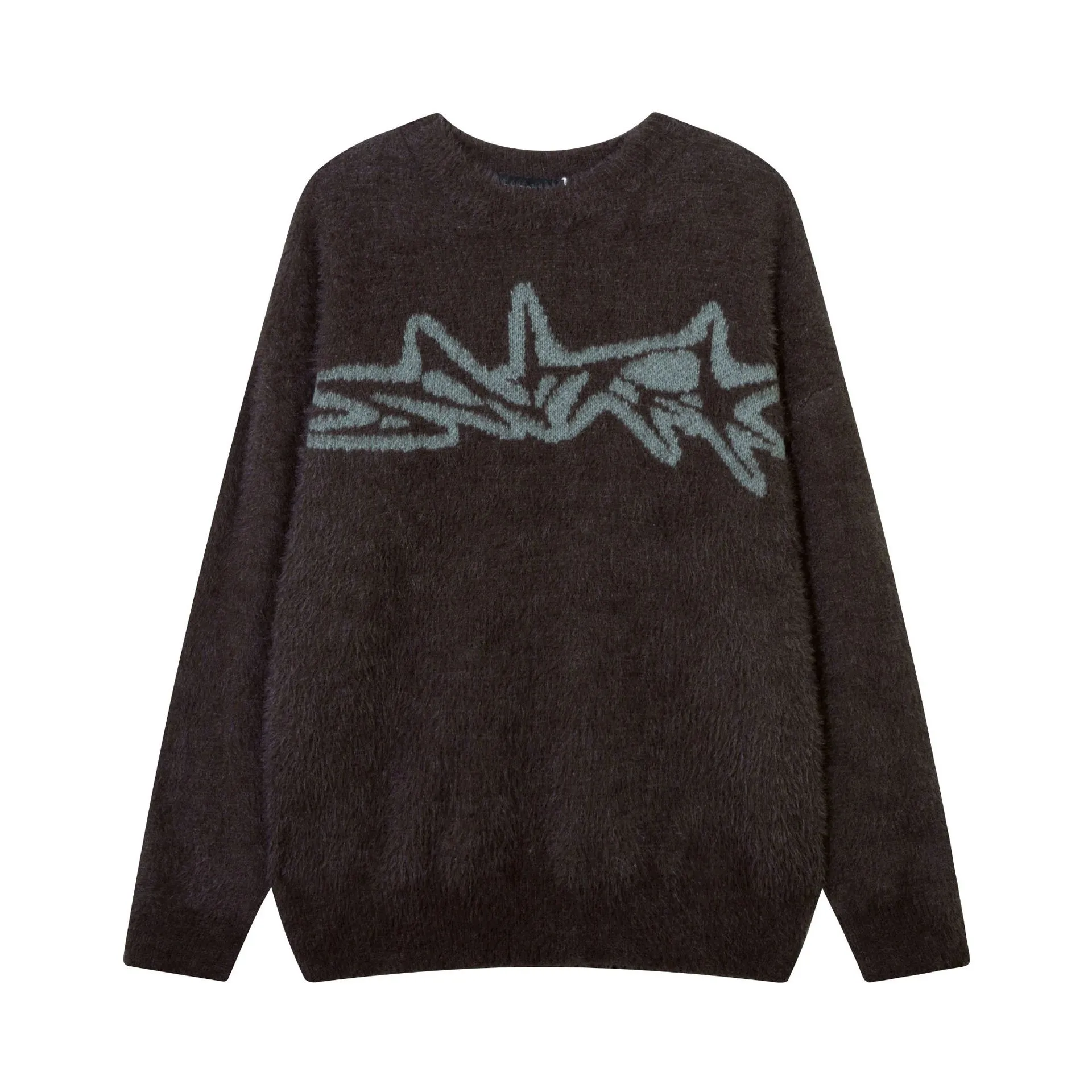 Jiayiku Men's Clothing Vintage American Style Vintage Deer Plush Thickened Sweater New Retro Jacquard Round Neck Bottoming Sweater display picture 5