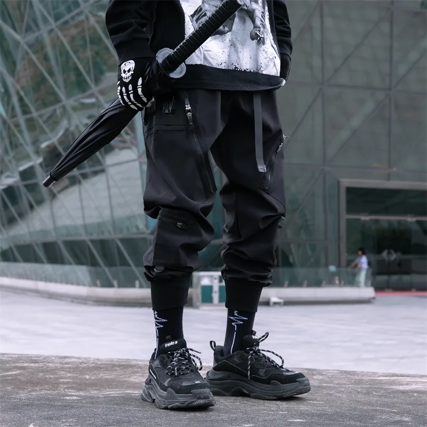 Jiayiku Men's Clothing Chinese Fashion Functional Style Overalls Dark Series Concealer Tactical Multi-pocket Ankle-tied Casual Pants display picture 4