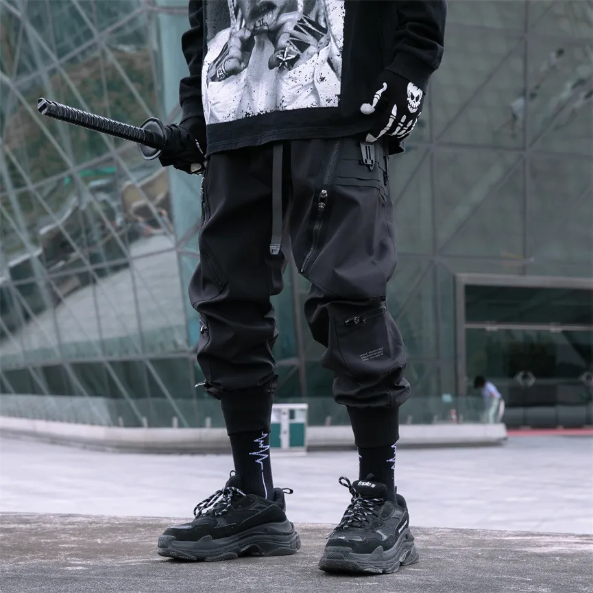 Jiayiku Men's Clothing Chinese Fashion Functional Style Overalls Dark Series Concealer Tactical Multi-pocket Ankle-tied Casual Pants display picture 5