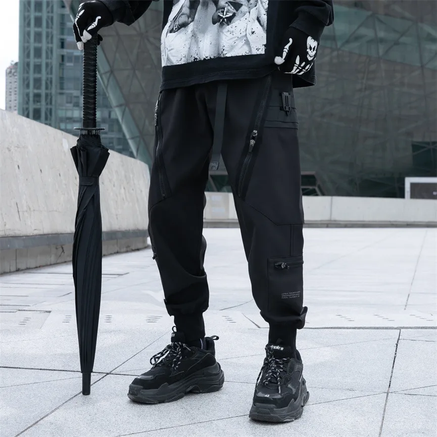 Jiayiku Men's Clothing Chinese Fashion Functional Style Overalls Dark Series Concealer Tactical Multi-pocket Ankle-tied Casual Pants display picture 6