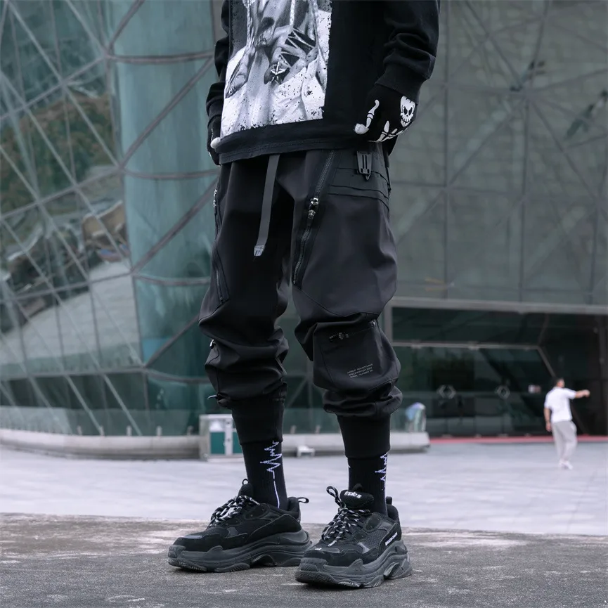 Jiayiku Men's Clothing Chinese Fashion Functional Style Overalls Dark Series Concealer Tactical Multi-pocket Ankle-tied Casual Pants display picture 8