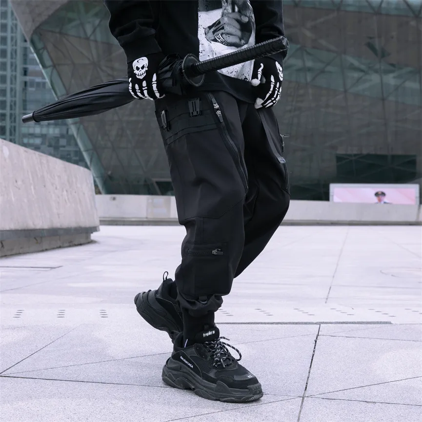 Jiayiku Men's Clothing Chinese Fashion Functional Style Overalls Dark Series Concealer Tactical Multi-pocket Ankle-tied Casual Pants display picture 9