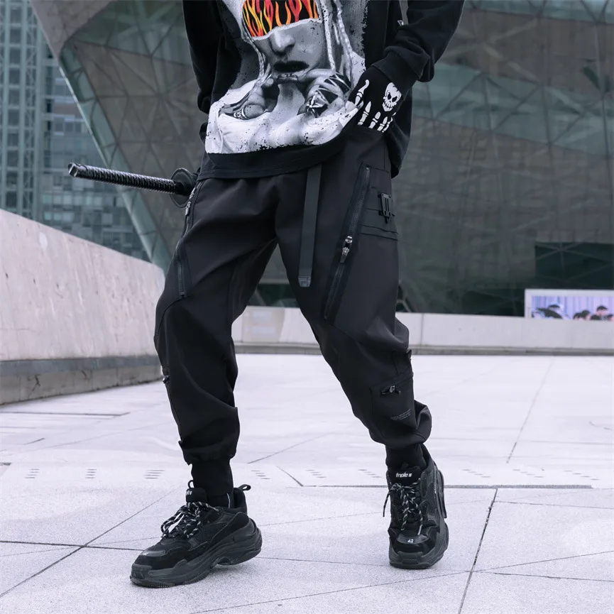 Jiayiku Men's Clothing Chinese Fashion Functional Style Overalls Dark Series Concealer Tactical Multi-pocket Ankle-tied Casual Pants display picture 10