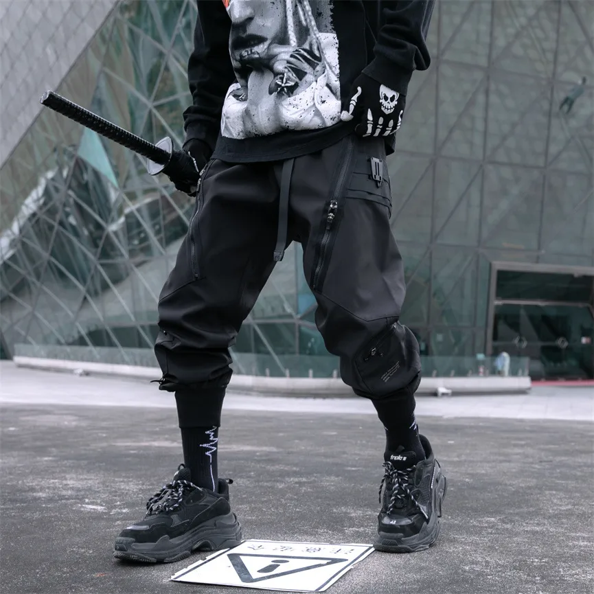 Jiayiku Men's Clothing Chinese Fashion Functional Style Overalls Dark Series Concealer Tactical Multi-pocket Ankle-tied Casual Pants display picture 11