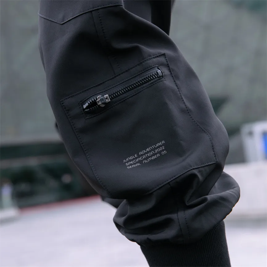 Jiayiku Men's Clothing Chinese Fashion Functional Style Overalls Dark Series Concealer Tactical Multi-pocket Ankle-tied Casual Pants display picture 14