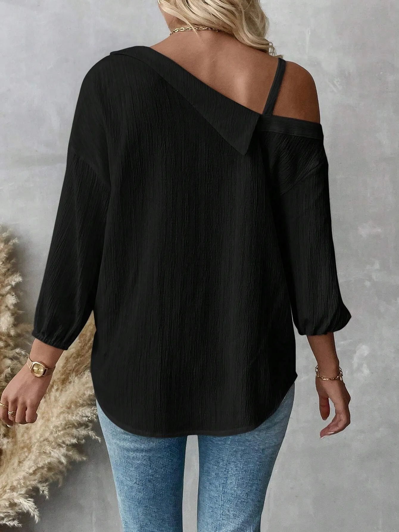 Spring And Summer  Independent Station  Lasel Seven-sleeve Shoulder Cardigan Texture Single-breasted Casual Shirt display picture 19