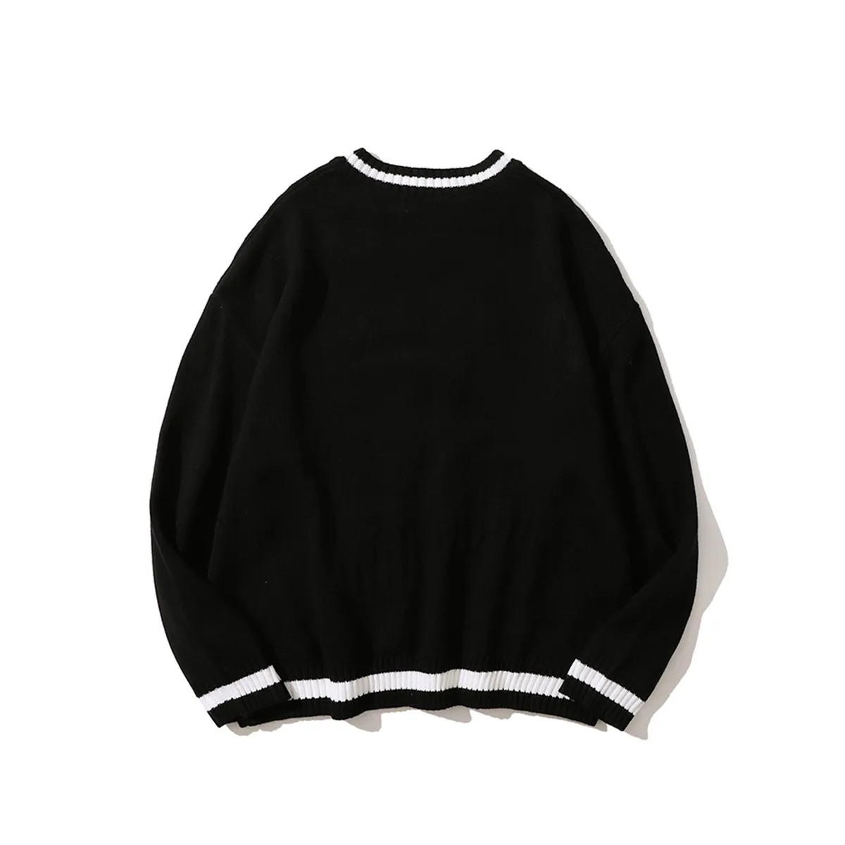Jiayiku Fashion Brand Vintage Preppy Style V-neck Sweater Badge JK Uniform Twisted Flower Bottoming Long Sleeve Sweater display picture 6