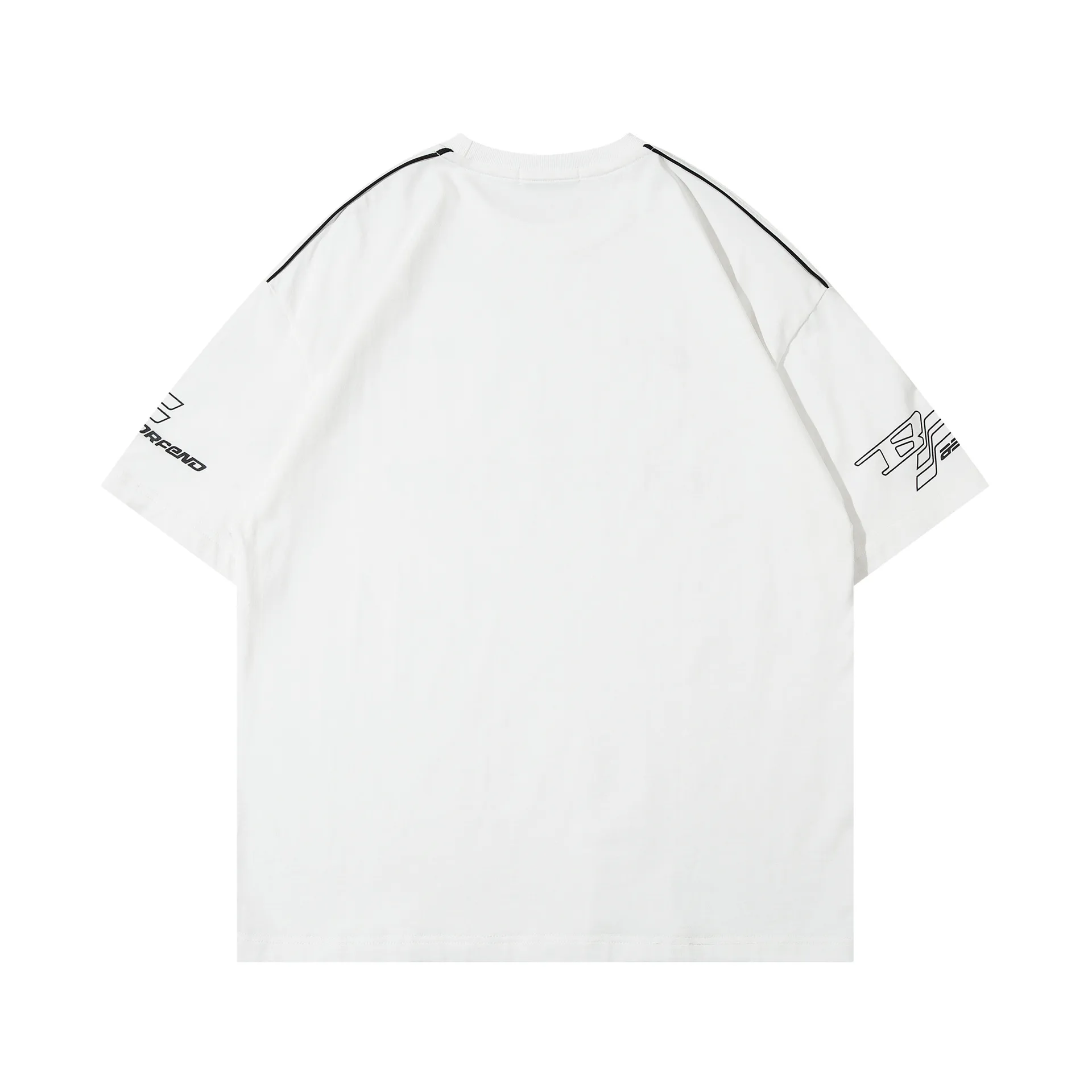 Jiayiku Men's American Street Fashion Brand Distinctive T-shirt Stripe Stitching Design Sense Niche High Street Loose Short Sleeve T display picture 27
