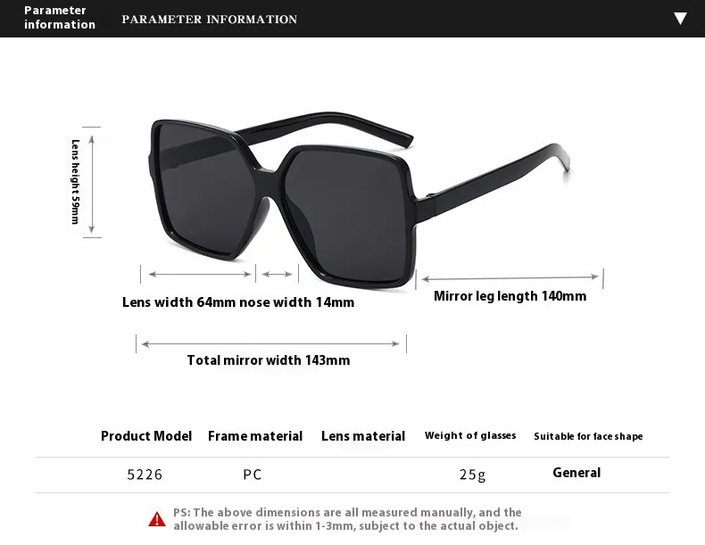 Women's Sunglasses Fashionable Summer Anti-Uv Sunglasses Large Frame Street Photography Sunglasses J1932 display picture 2